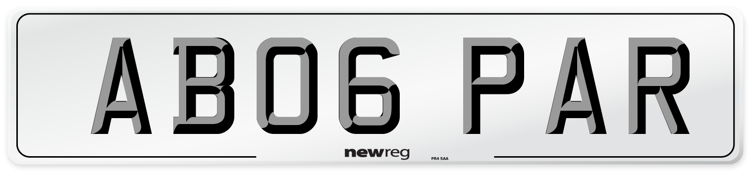AB06 PAR Number Plate from New Reg